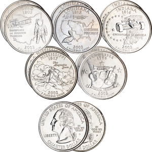 2002 P&D Statehood Quarter Year Set (10 coins) Main Image