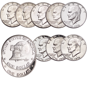 1976 Bicentennial Eisenhower Dollar Set (8 coins) Main Image