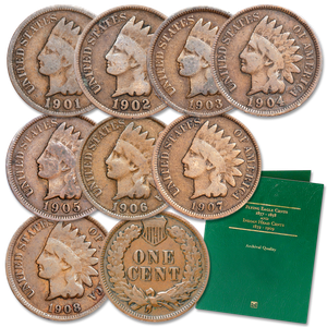 1901-1908 Indian Head Cent Set with Folder Main Image