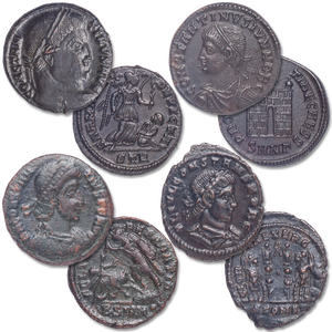A.D. 307-361 Bronze Follis Family Set of Constantine the Great Main Image