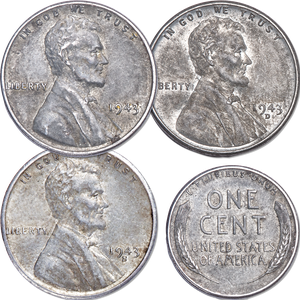 1943 PDS Reprocessed Steel Cents Main Image