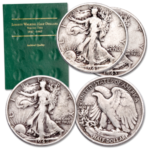 PDS Liberty Walking Half Dollar Set Main Image