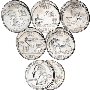 2004 P&D Statehood Quarter Year Set (10 coins) Main Image