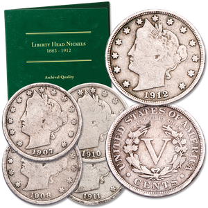 1907-1912 Liberty Nickel Set with Folder Main Image