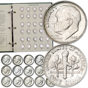 1946-1964 Complete Roosevelt Dime Set Main Image