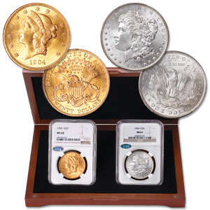 1904 Liberty Head $20 Gold Piece & 1904-O Morgan Dollar Set Main Image