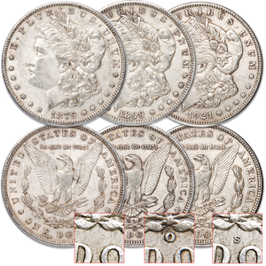 1879-1921 Morgan Dollar Set (3 coins) Main Image