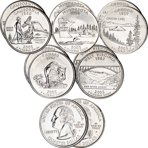 2005 P&D Statehood Quarter Year Set (10 coins) Main Image