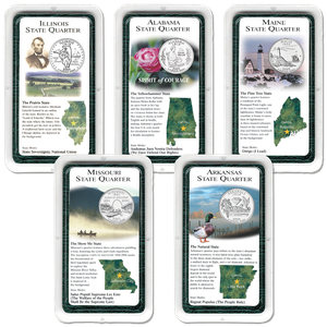 All Five 2003 Statehood Quarter Showpaks Main Image