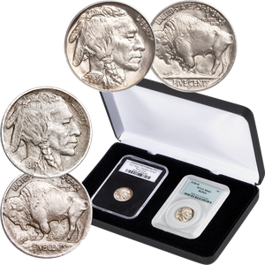 1913 Type 1 & 1938-D Type 2, First & Last Buffalo Nickel Set Main Image