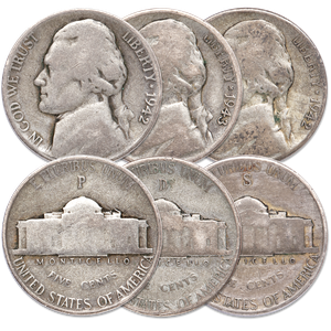 1942-1945 Wartime Nickel All-Mint Set Main Image