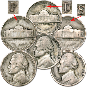 1942-1945 Wartime Nickel All-Mint Set Main Image