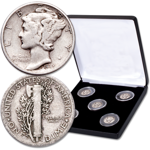 1941-1945 Mercury Dime Year Set with Case Main Image