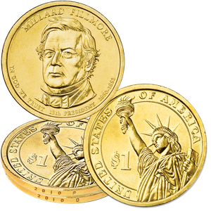 2010 P&D Millard Fillmore Presidential Dollar Set Main Image