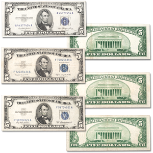 1953 Complete $5 Silver Certificate Set Main Image