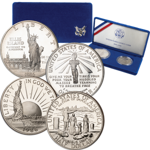 1986-S Statue of Liberty Commemorative Set (2 Coins), Choice Proof 63 Main Image