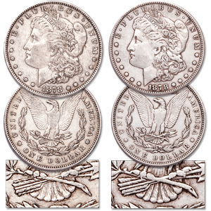 1878 7 Tail Feather 2nd & 3rd Reverse Morgan Dollar Set Main Image