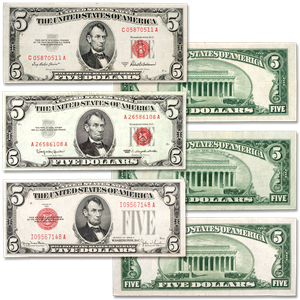1928-1963 $5 Legal Tender Note Set Main Image