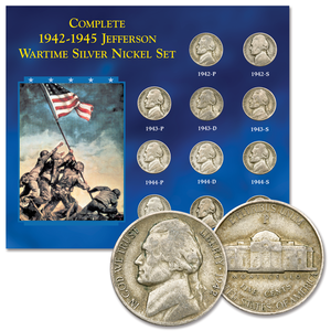 1942P-1945S Complete Wartime Silver Nickel Set Main Image