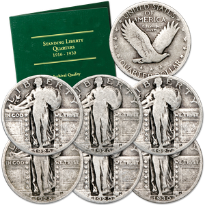 1925-1930 Year Set of Standing Liberty Silver Quarters Main Image