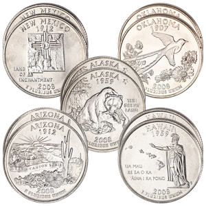 2008 P&D Statehood Quarter Year Set (10 coins) Main Image