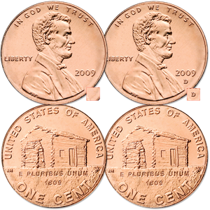 2009 P&D Lincoln Birthplace Cents, Uncirculated, MS60 Main Image