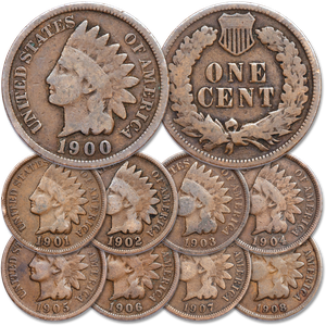 1900-1908 Consecutive Indian Head Cents Main Image