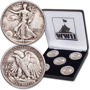 1941-1945 Liberty Walking Half Dollar Year Set with Case Main Image