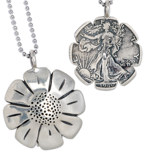 Daisy Liberty Walking Half Dollar Necklace Main Image