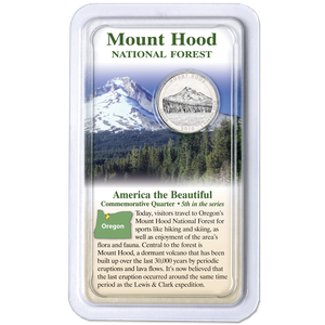 2010 Mount Hood National Forest Quarter in Showpak, Uncirculated, MS60 Main Image