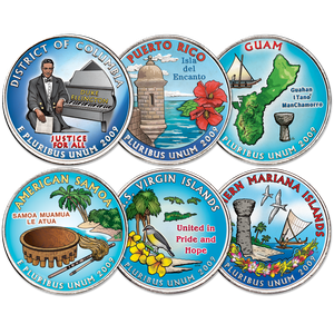 2009 Colorized Territories Quarters Year Set Main Image