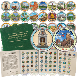 2010-2021 Complete Colorized National Park Quarter Set with Folder Main Image