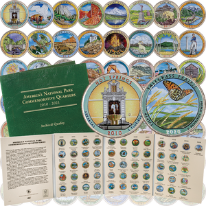 2010-2020 Complete Colorized National Park Quarter Set with Folder Main Image