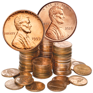 1955-2025 100 Different Lincoln Cents Main Image