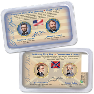 Colorized Presidential Dollars in Civil War Showpak Main Image