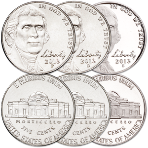 2013 PDS Jefferson Nickel Set (3 coins) Main Image