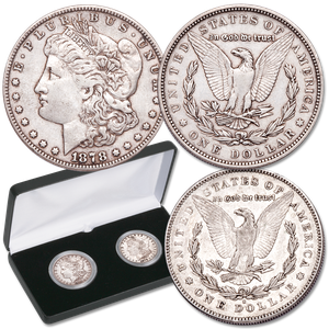 1878 7TF & 1878-S Morgan Dollar Set in Display Case Main Image