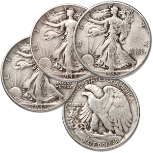 1943-1945 Liberty Walking Half Dollar Set (3 coins) Main Image