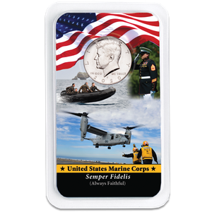 2020 Kennedy Half Dollar in U.S. Marines Showpak Main Image