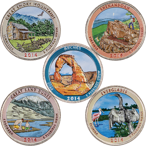 2014 Colorized National Park Quarter Year Set Main Image
