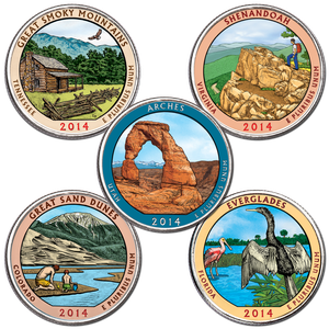 2014 Colorized National Park Quarter Year Set Main Image
