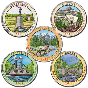 2011 Colorized National Park Quarter Year Set Main Image