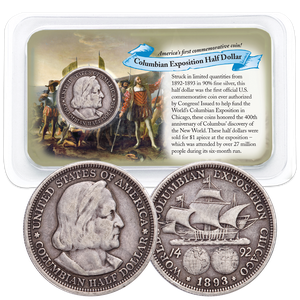 1892-1893 Columbian Exposition Silver Commemorative Half Dollar in Showpak Main Image