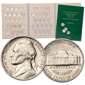 1960-1979 PDS Complete Jefferson Nickel Set with Folders Main Image