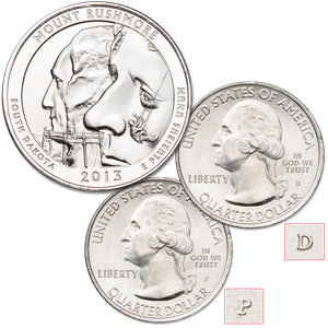 2013 P&D Mount Rushmore National Memorial Quarter Set Main Image