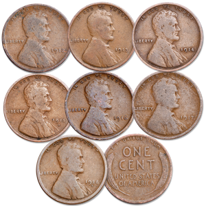 1912-1918 Consecutive Lincoln Cent Set Main Image