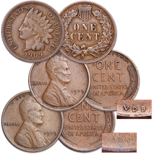 1909 Indian Head & Lincoln Cent Set (3 coins) Main Image
