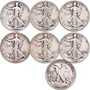 1934-1939 Liberty Walking Half Dollar Set (6 coins) Main Image