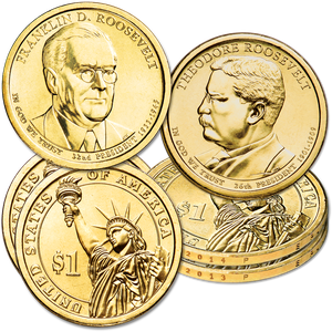 2013-2014 Theodore & Franklin D. Roosevelt Presidential Dollar Set Main Image