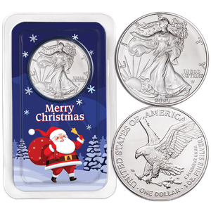 2024 American Silver Eagle in Merry Christmas Showpak Main Image